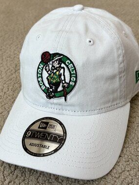 New Era Boston Celtics 9TWENTY White Strapback Adjustable Hat Cap NBA OSFM NWT